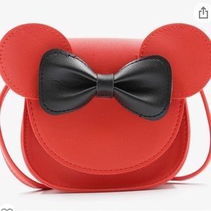 Little Mouse Ear Bow Crossbody Purse,PU Shoulder Handbag for Kids Girls Toddlers